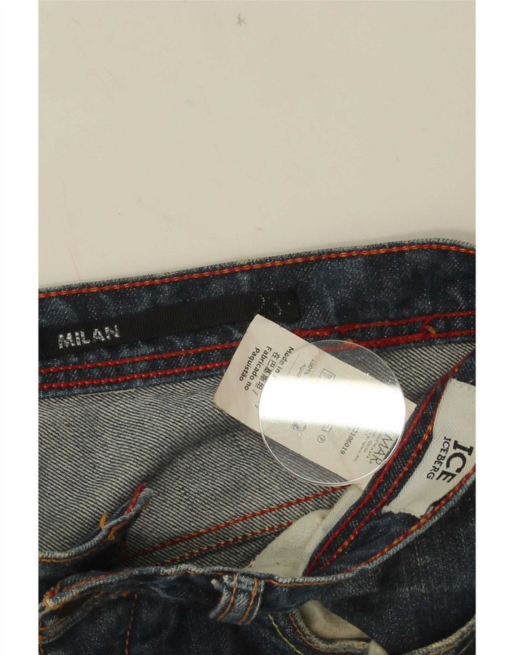 Iceberg Mens Milan Distressed Slim Jeans W34 L32 Blue Cotton