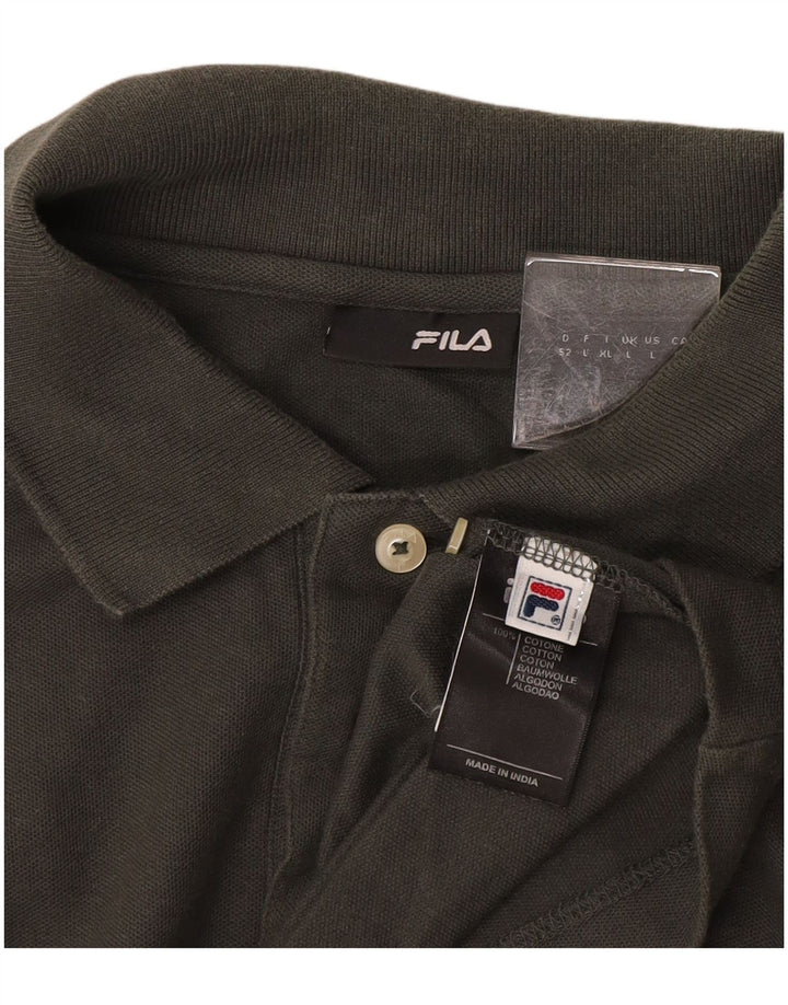 Ανδρικό πουκάμισο πόλο FILA μεγάλο γκρι βαμβακερό