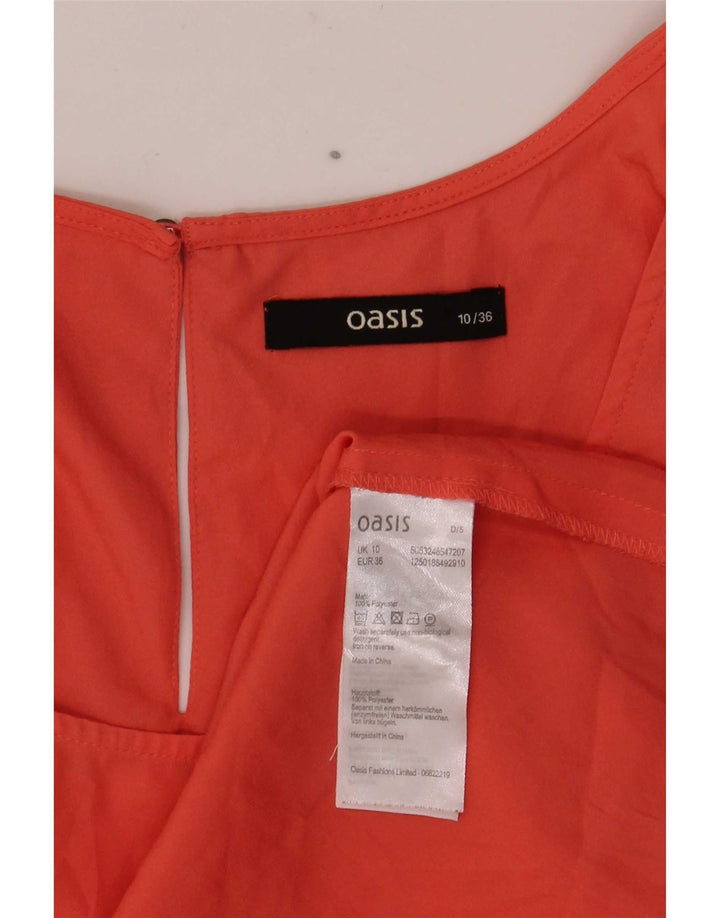 Γυναικεία αμάνικη μπλούζα Oasis Top UK 10 Small πορτοκαλί πολυεστέρας