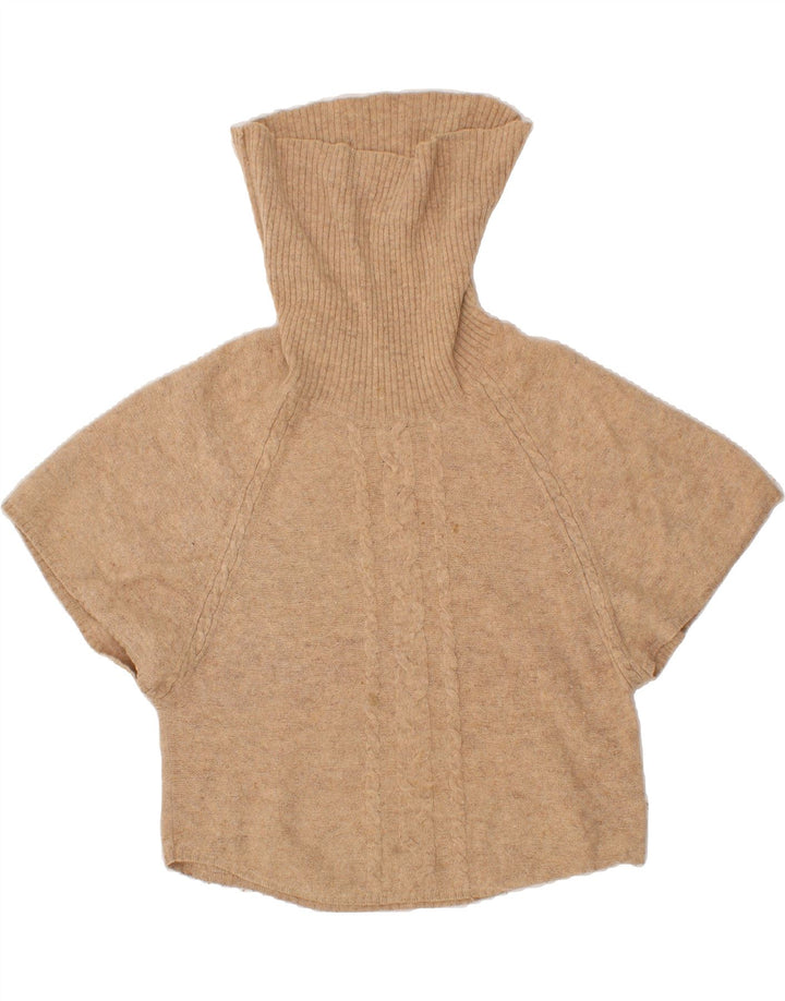 FAT FACE Womens Short Sleeve Roll Neck Jumper Sweater UK 14 Medium Brown Vintage Fat Face and Second-Hand Fat Face from Messina Hembry 