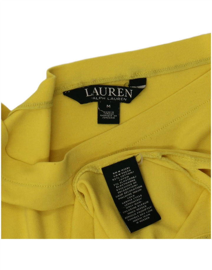Γυναικεία μπλούζα Ralph Lauren τοπ UK 12 μεσαίο κίτρινο βαμβακερό