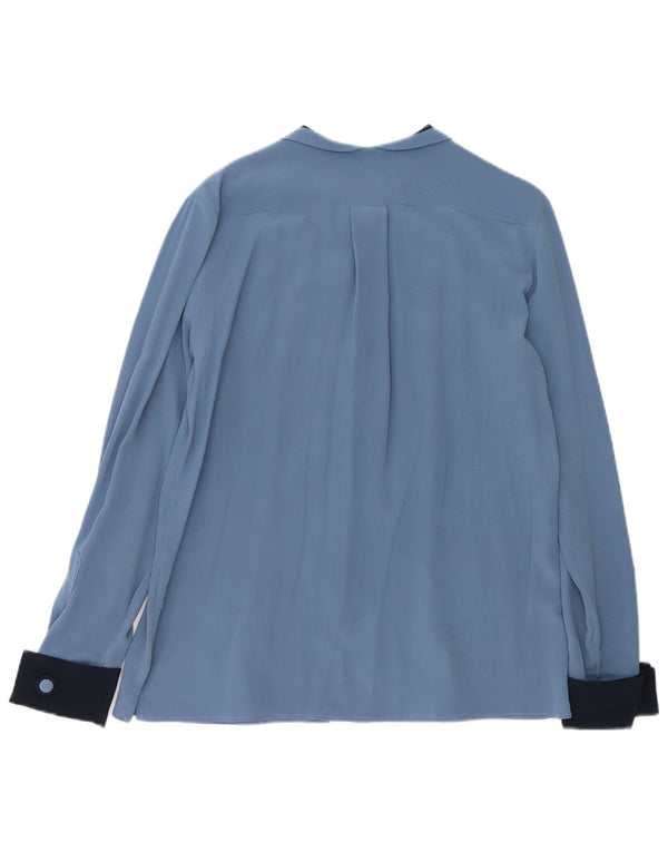 Vintage γυναικείο πουκάμισο μπλούζα IT 46 Large Blue Colourblock