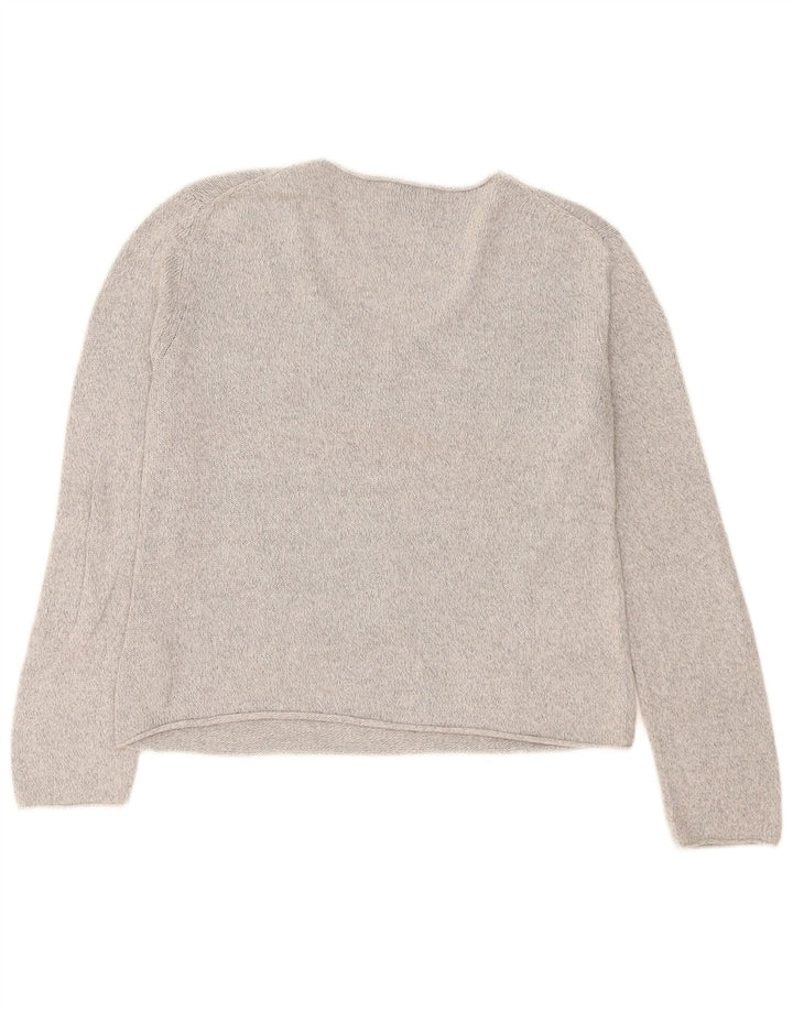 Γυναικείο πουλόβερ Massimo Dutti με V λαιμόκοψη UK 14 Βαμβακερό μεσαίο γκρι