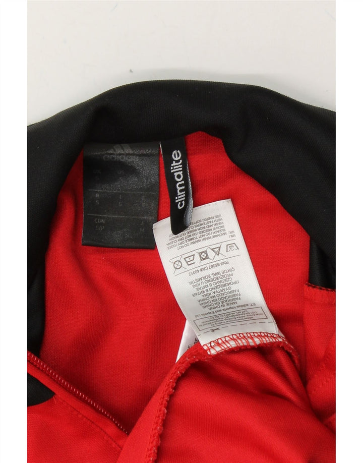 ADIDAS Mens Climalite Pullover Tracksuit Top Small Red Colourblock Vintage Adidas and Second-Hand Adidas from Messina Hembry 