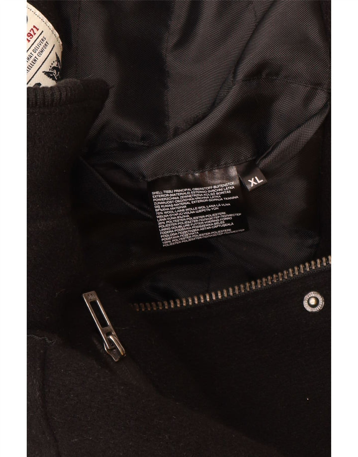 ANGELO LITRICO Ανδρικό Military Bomber Jacket UK 42 XL Μαύρο μαλλί