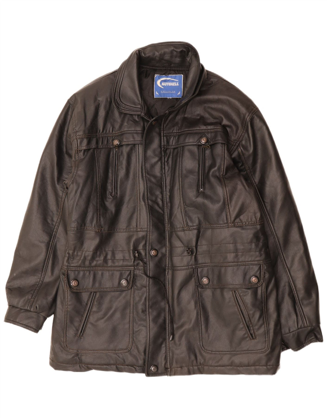 NUTSHELL Ανδρικό Δερμάτινο Παλτό UK 40 Large Μαύρο