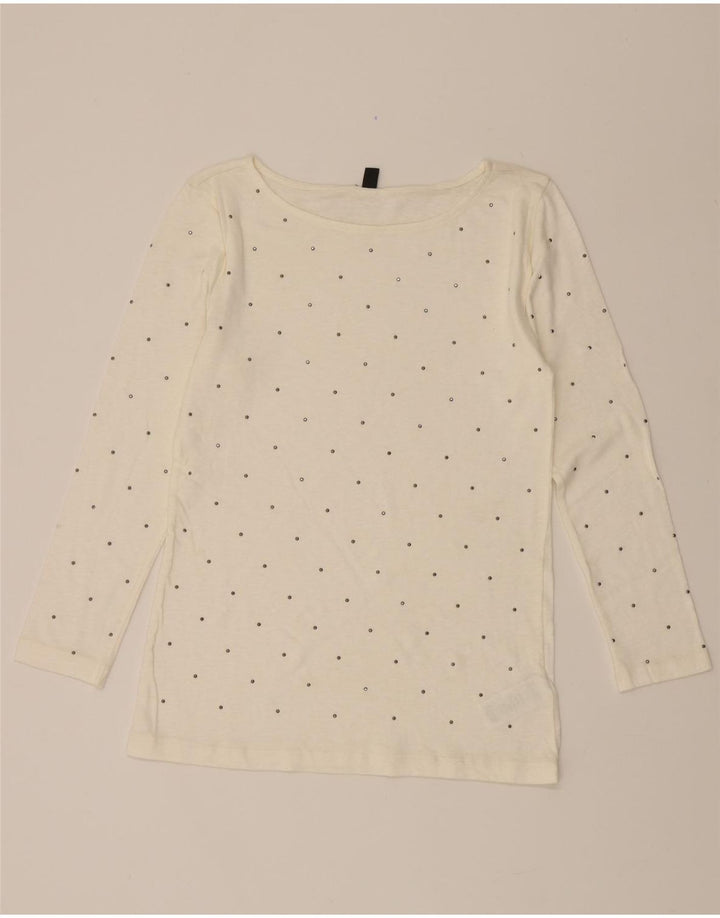 J. CREW Womens Top Long Sleeve UK 12 Medium White Cotton Vintage J. Crew and Second-Hand J. Crew from Messina Hembry 