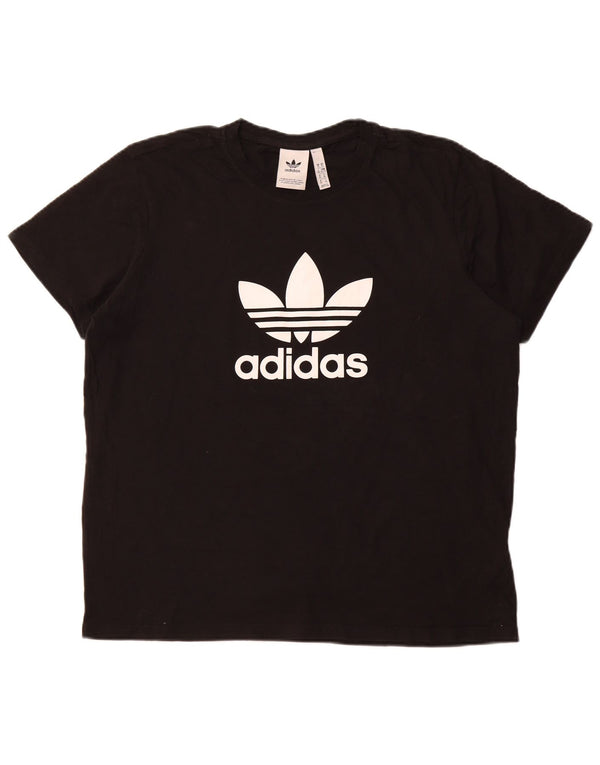 Γυναικείο γραφικό μπλουζάκι ADIDAS Top UK 18 XL Μαύρο βαμβακερό