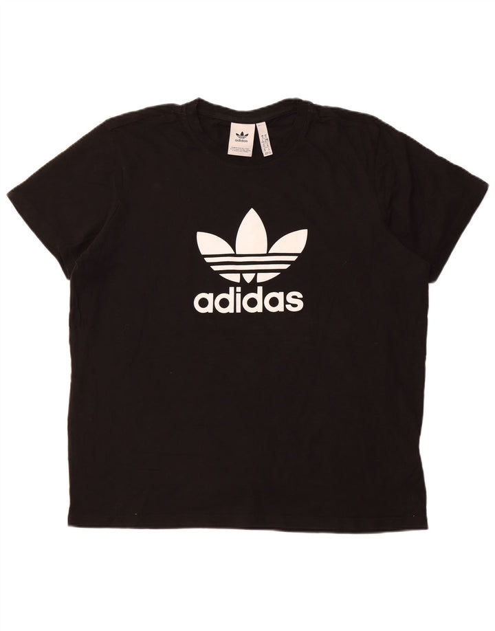Γυναικείο γραφικό μπλουζάκι ADIDAS Top UK 18 XL Μαύρο βαμβακερό