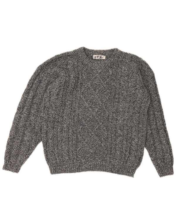 Γυναικείο πουλόβερ με λαιμόκοψη St. Bernard UK 14 Large Navy Blue Flecked