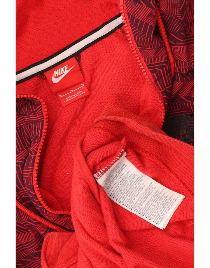 Ανδρικό πουλόβερ Nike με φερμουάρ, μεσαίο κόκκινο γεωμετρικό βαμβακερό