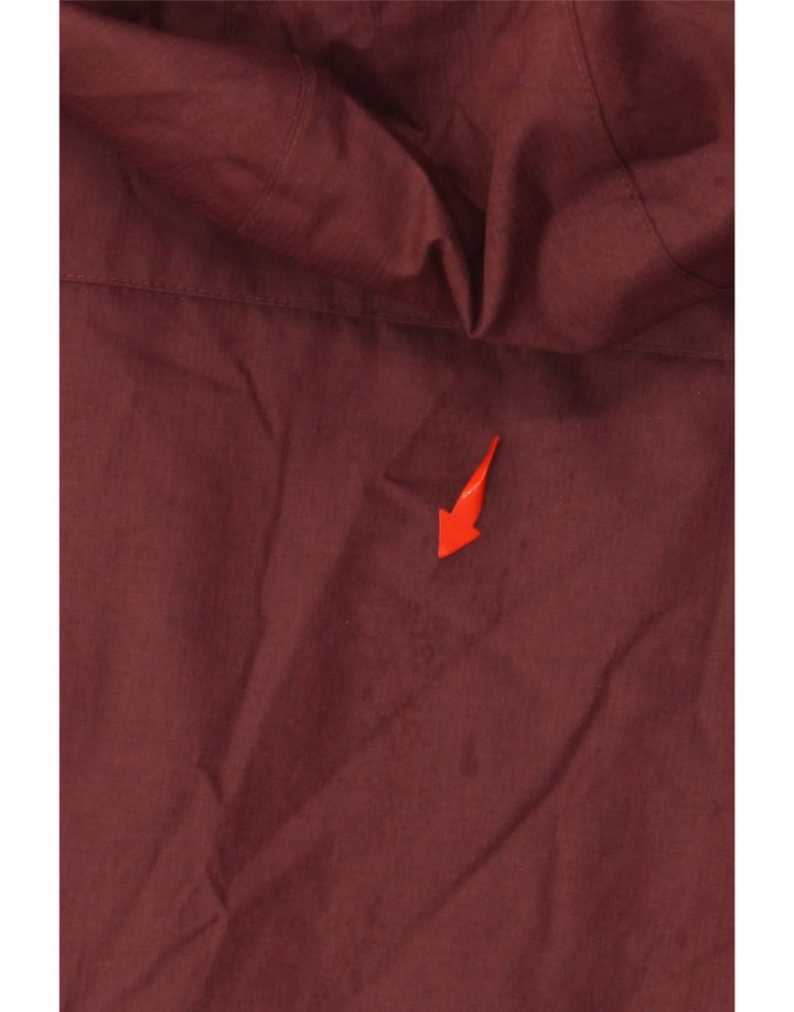 COLUMBIA Γυναικείο μπουφάν με κουκούλα μεγάλου μεγέθους αντιανεμικό UK 10 Small Burgundy