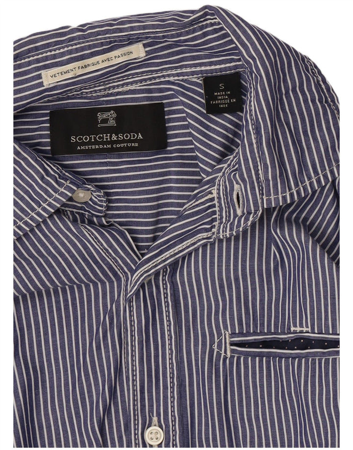 Ανδρικό πουκάμισο Scotch & Soda Μικρό Μπλε ριγέ βαμβακερό