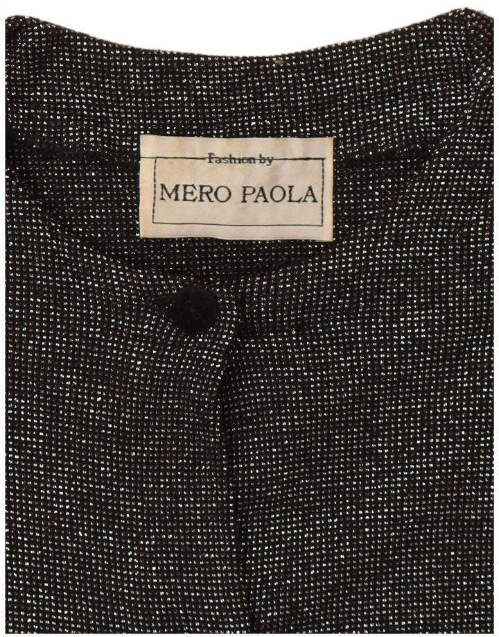 Vintage γυναικεία Crop μακρυμάνικη μπλούζα UK 12 Medium Grey