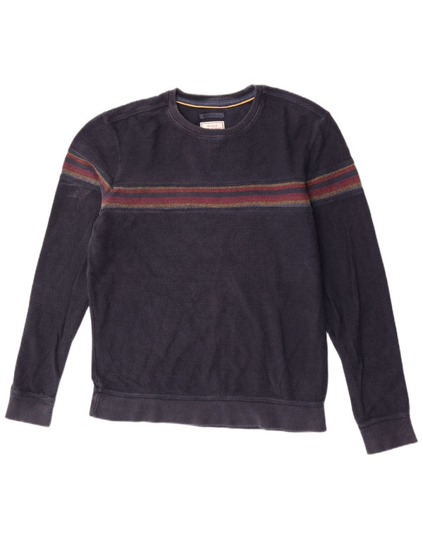 Ανδρικό φούτερ Fat Face Jumper Medium Navy Blue ριγέ βαμβακερό