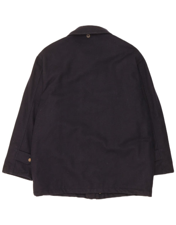 Polbot Mens Utility Jacket UK 42 XL Navy Blue Wool
