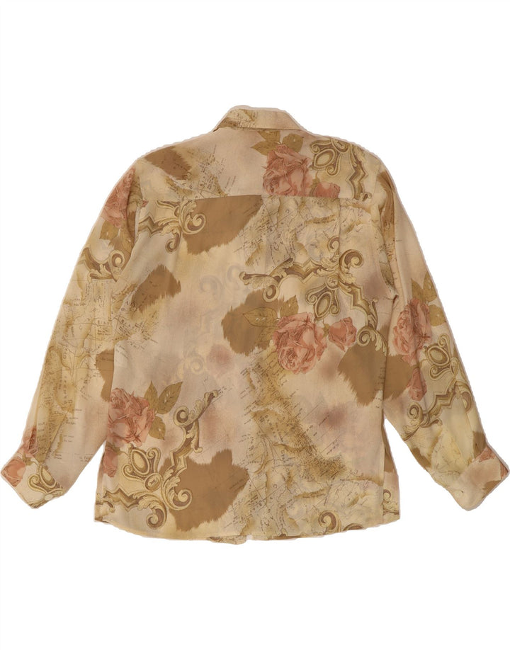 VINTAGE Womens Shirt IT 42 Medium Beige Floral Vintage Vintage and Second-Hand Vintage from Messina Hembry 