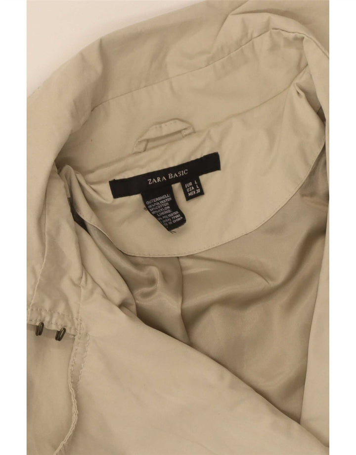 Zara Γυναικεία καμπαρντίνα με διπλό στήθος UK 14 Large Beige Polyester