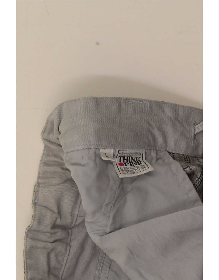 Think Pink Ανδρικό ίσιο παντελόνι Chino Large W36 L32 Grey Check