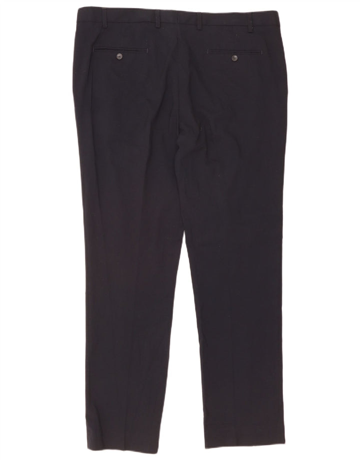 Ανδρικό παντελόνι Chino Marks & Spencer W40 L33 Navy Blue Polyester