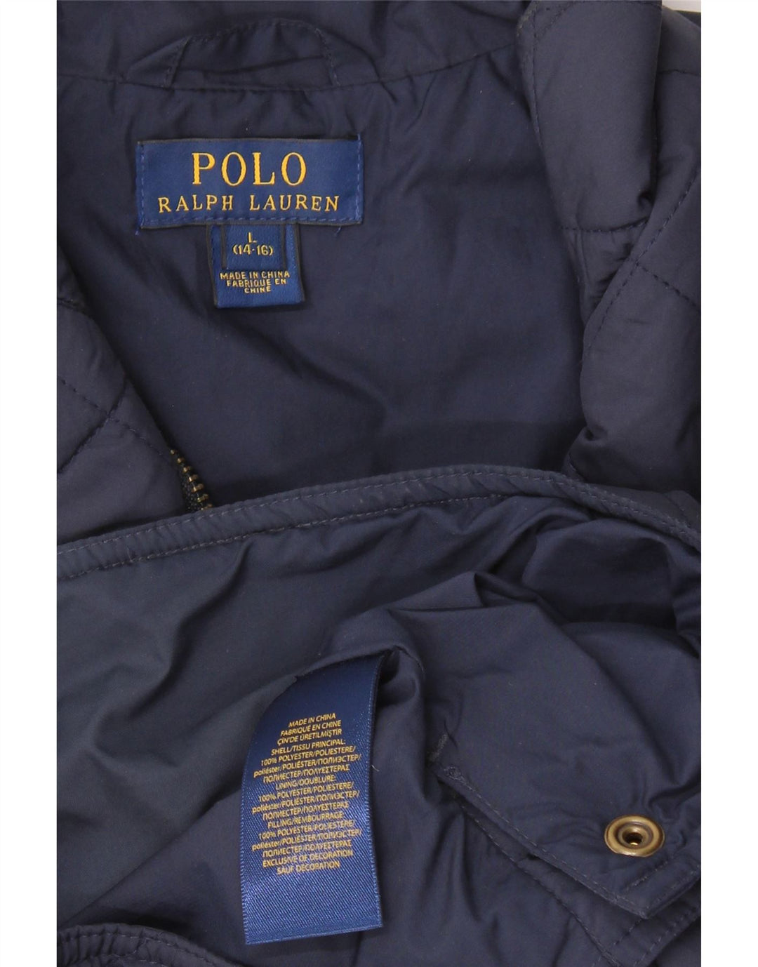 Polo Ralph Lauren Boys καπιτονέ Gilet 14-15 ετών Μεγάλο Navy Blue Polyester