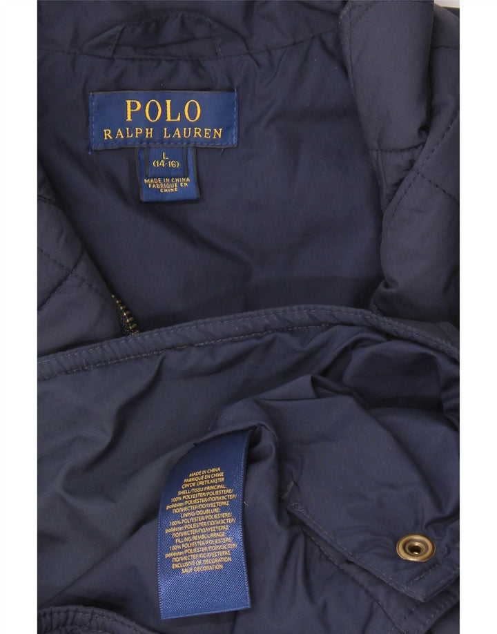 Polo Ralph Lauren Boys καπιτονέ Gilet 14-15 ετών Μεγάλο Navy Blue Polyester