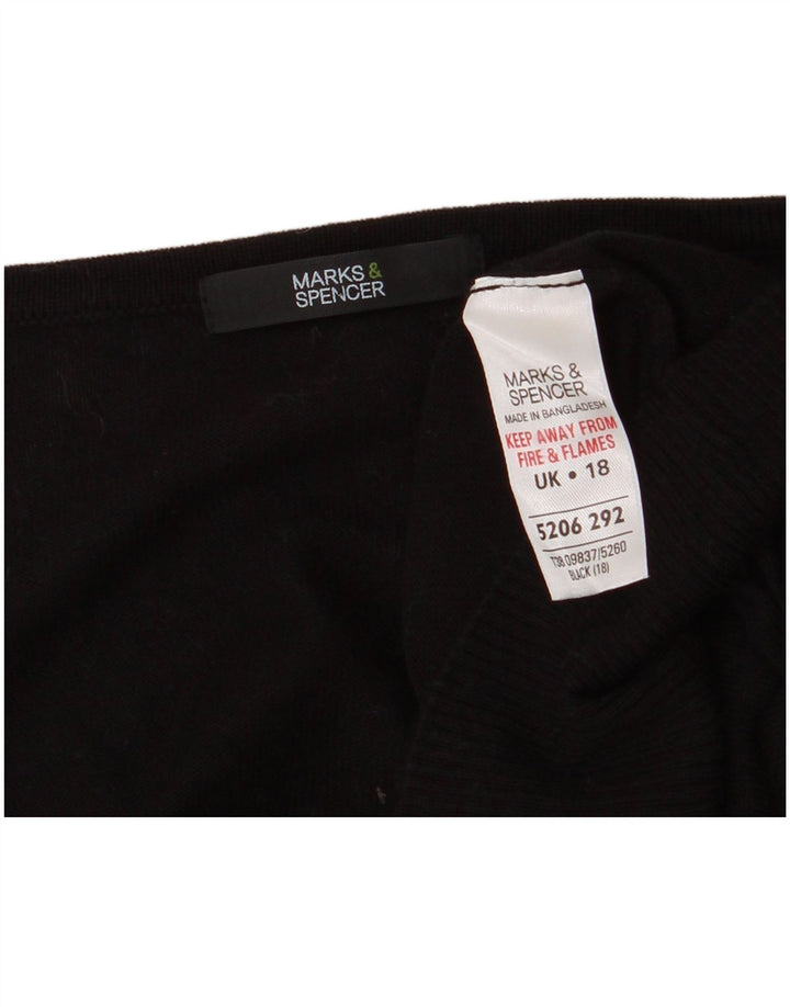 MARKS & SPENCER Γυναικείο πουλόβερ ζακέτα με μανίκια 3/4 UK 18 XL Μαύρο