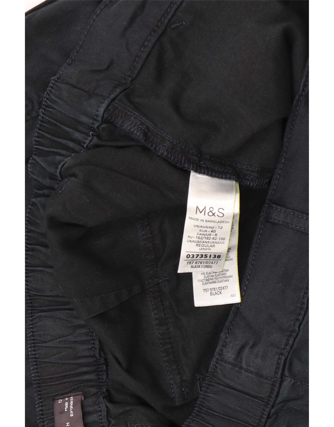 Marks & Spencer Γυναικείο Παντελόνι Crop Cargo UK 12 Medium W30 L23 Μαύρο