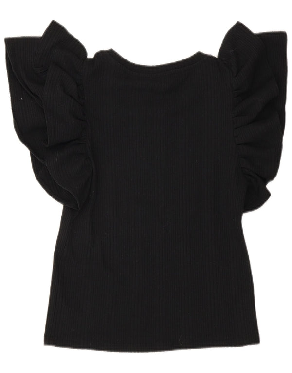 Zara Γυναικεία Μπλούζα Crop Top UK 10 Small Black