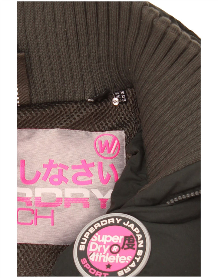 Superdry γυναικείο μπουφάν με κουκούλα με κουκούλα με επένδυση UK 16 μεγάλο πράσινο πολυεστέρα