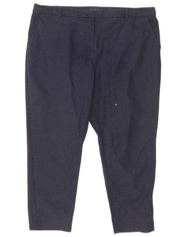 Marks & Spencer Γυναικεία Slim Fit Cropped Παντελόνι UK 18 XL W38 L25 Navy Blue