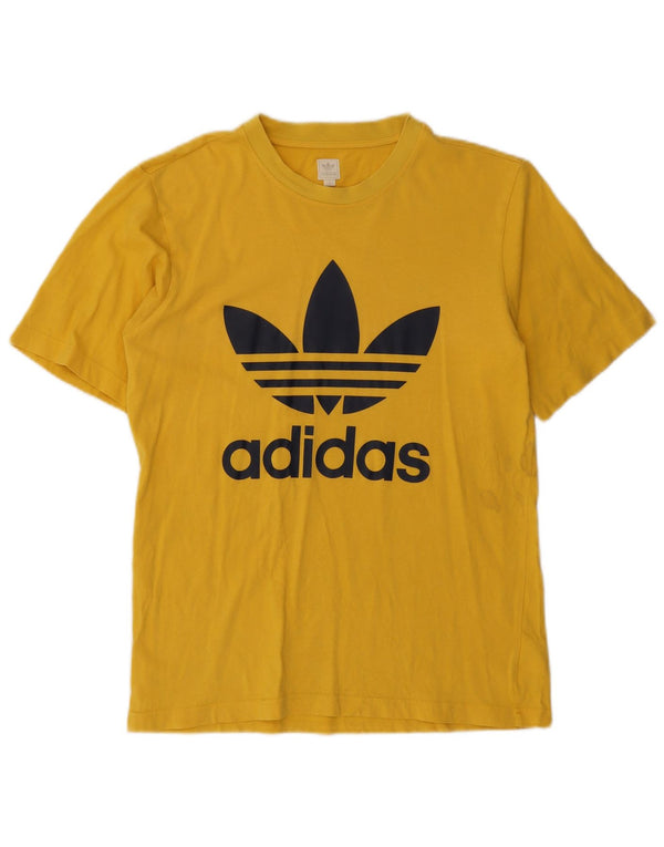 Ανδρικό γραφικό T-Shirt Adidas Top Μικρό κίτρινο βαμβακερό
