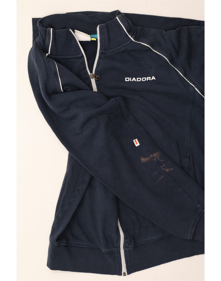 DIADORA Mens Tracksuit Top Jacket Large Navy Blue Cotton Vintage Diadora and Second-Hand Diadora from Messina Hembry 
