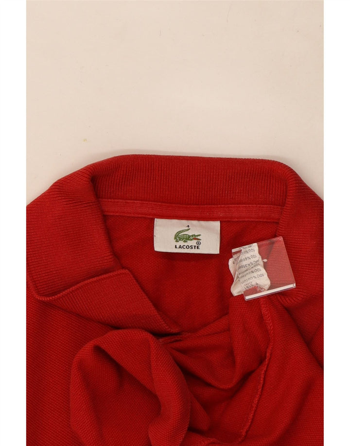 Ανδρικό πουκάμισο πόλο Lacoste Νούμερο 4 Μεσαίο κόκκινο βαμβακερό