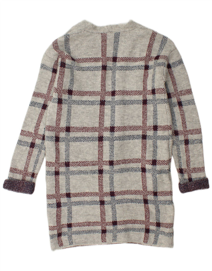 Marks & Spencer Γυναικείο πουλόβερ Longline Cardigan UK 10 Small Grey Check