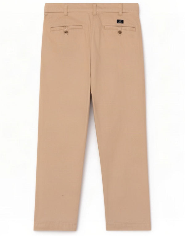 Marks & Spencer Mens Blue Harbor Straight Chino Παντελόνι W34 L31 Beige