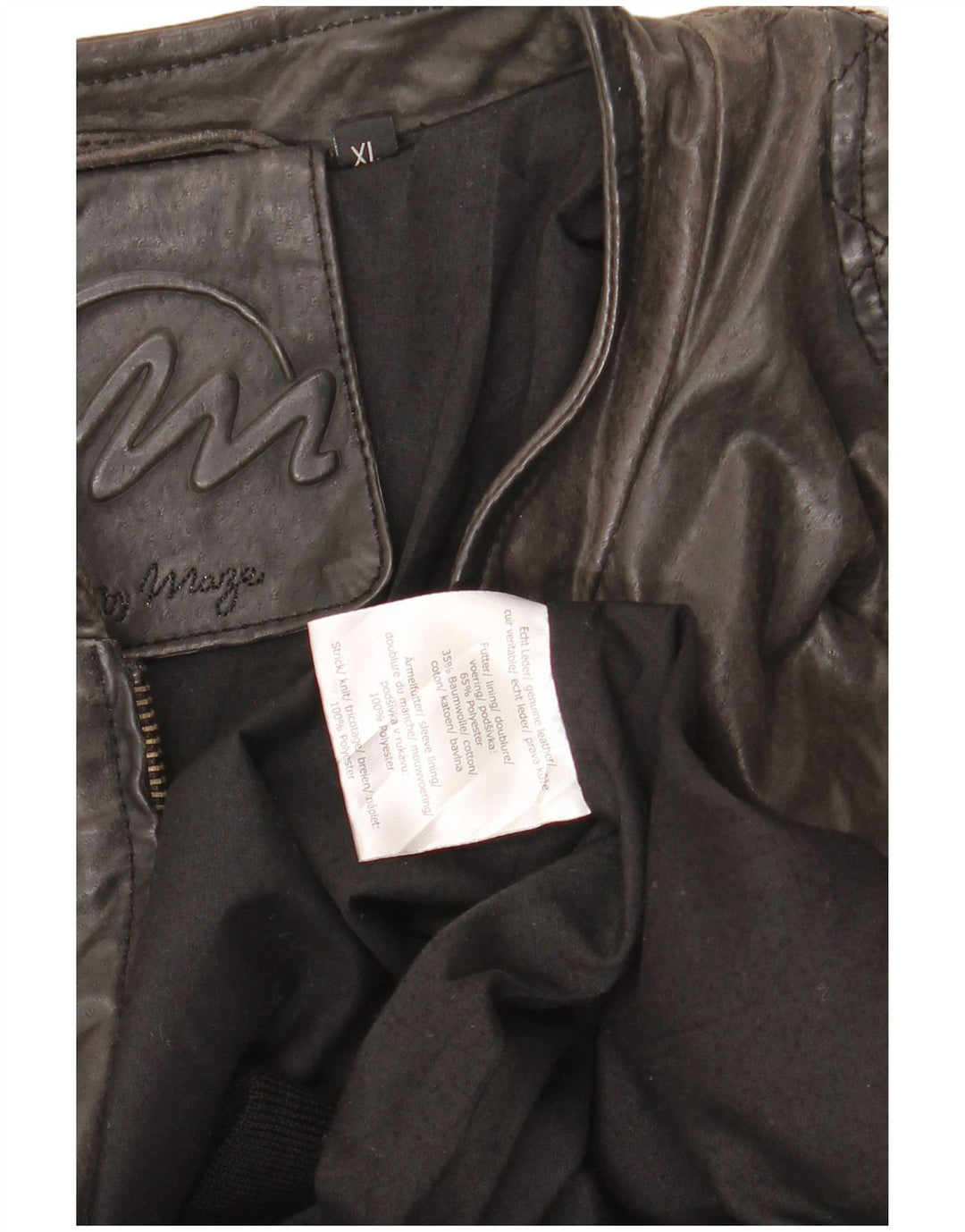 MAZE Ανδρικό Suede Bomber Jacket UK 38 Medium Grey Leather