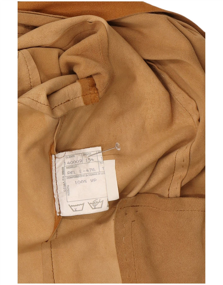 Vintage Γυναικείο Suede Πουκάμισο IT 44 Medium Beige Leather