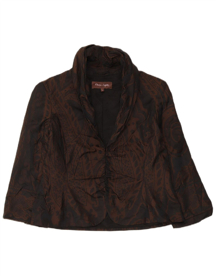 Phase Eight Γυναικείο 3/4 μανίκι σακάκι UK 14 Medium Brown Paisley