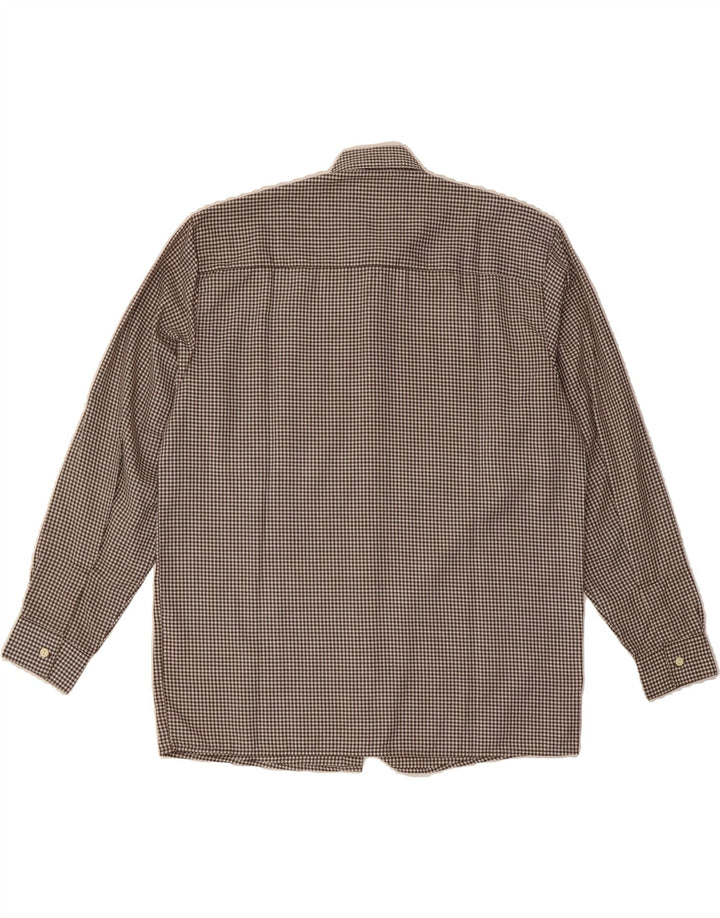 TIKIDA Womens Shirt UK 16 Large Brown Gingham Polyester Vintage TIKIDA and Second-Hand TIKIDA from Messina Hembry 