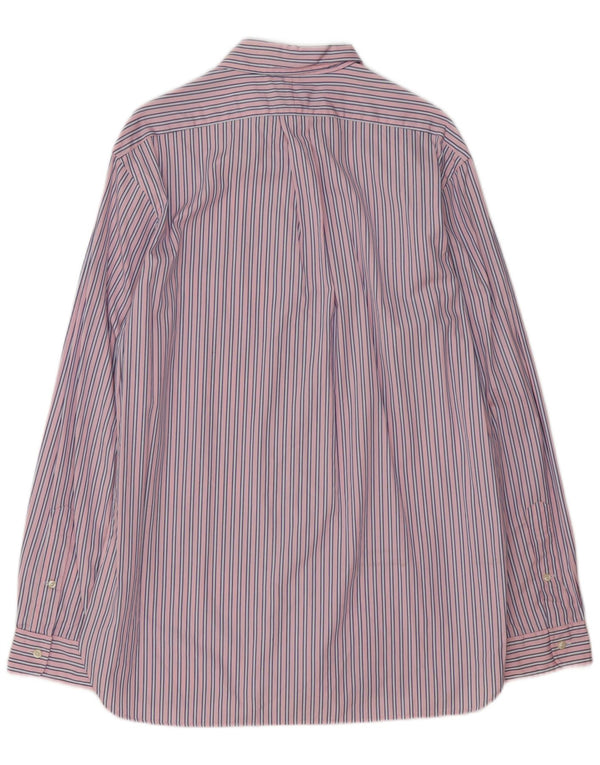 POLO RALPH LAUREN Ανδρικό πουκάμισο προσαρμοσμένο σε μέγεθος 42 16 1/2 μεγάλο ροζ ριγέ