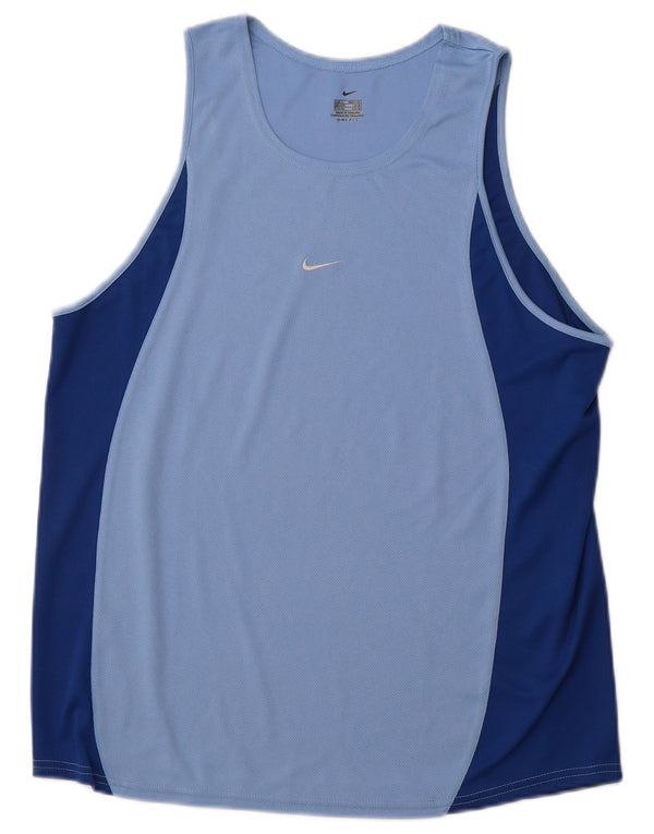 NIKE Ανδρικό φανελάκι Dri Fit Top UK 42/44 Large Blue Colorblock Πολυεστέρας