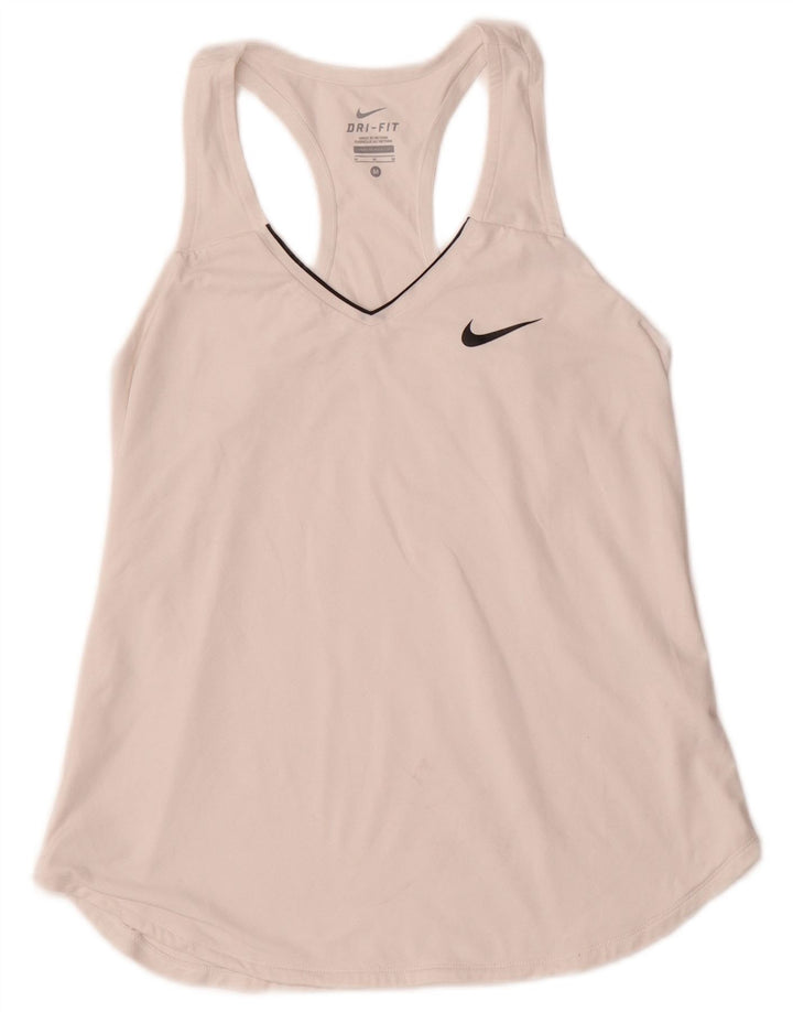 Γυναικείο γιλέκο NIKE Dri Fit Top UK 12 Μεσαίο λευκό πολυεστέρας