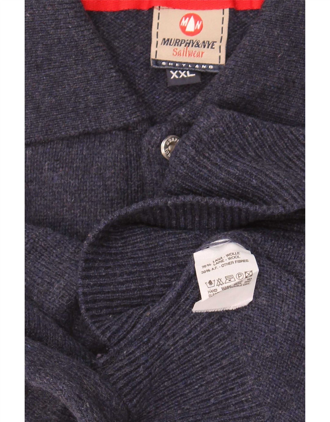 Ανδρικό πουλόβερ με λαιμόκοψη Murphy & Nye 2XL Μαλλί Navy Blue
