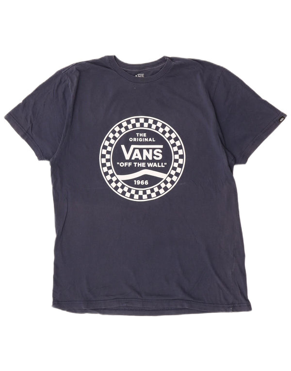 Ανδρικό T-Shirt Vans Slim Fit Top Large Navy Blue από βαμβάκι