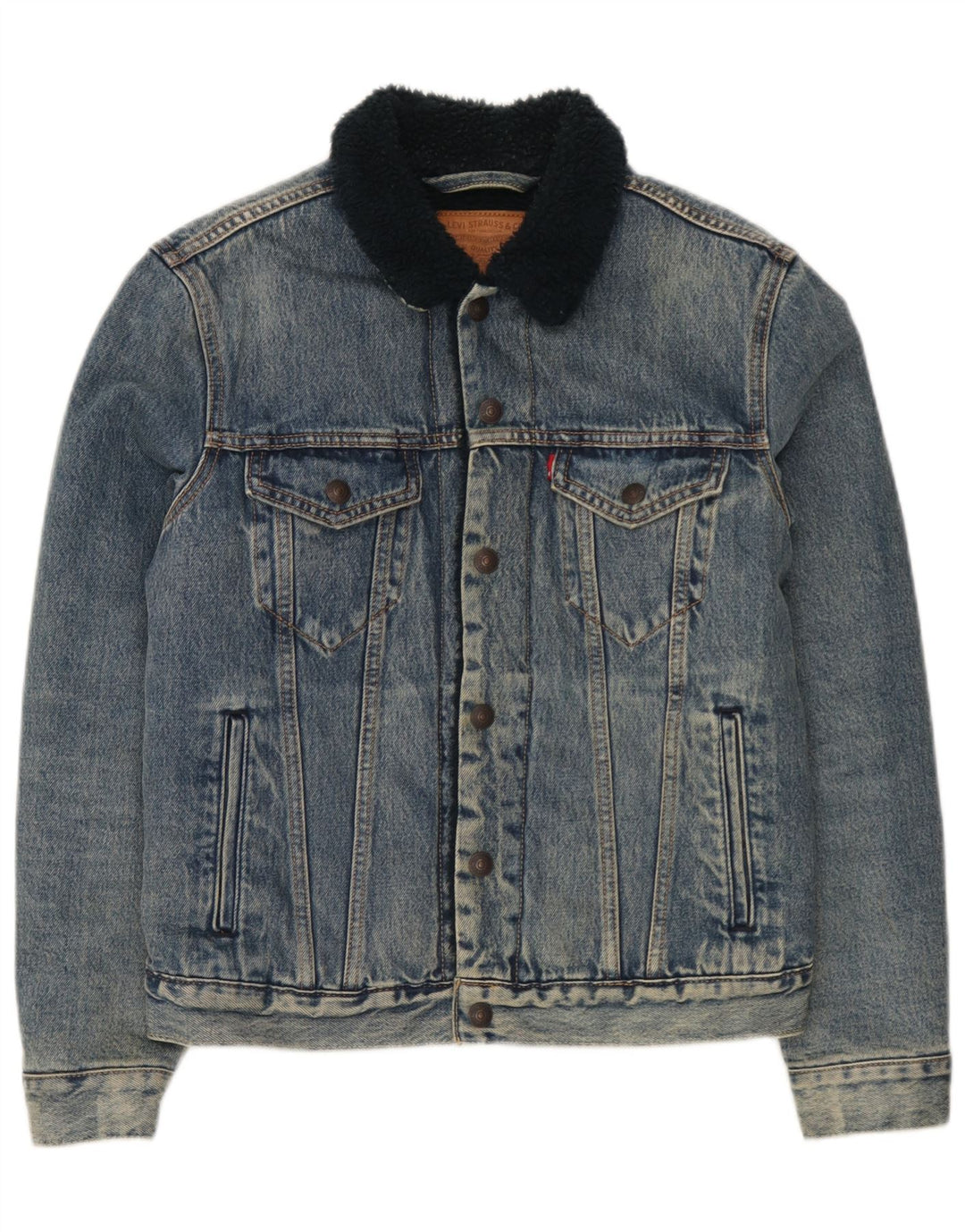 Levi's Mens Sherpa Τζιν Μπουφάν UK 36 Small Blue Cotton