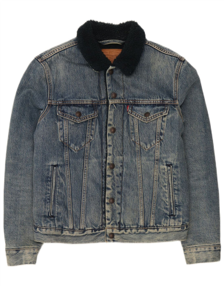 Levi's Mens Sherpa Τζιν Μπουφάν UK 36 Small Blue Cotton