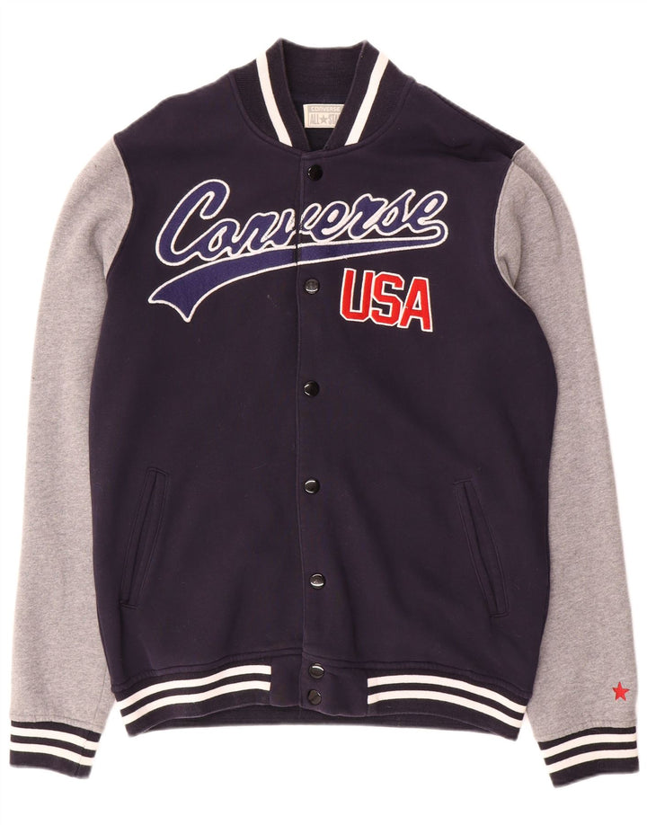 Ανδρικό μπουφάν Converse Graphic Varsity UK 40 Large Navy Blue Colourblock