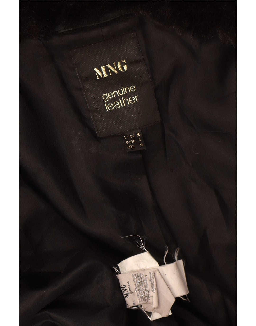 Mango Womens Crop Suede Jacket UK 12 Medium Black Leather
