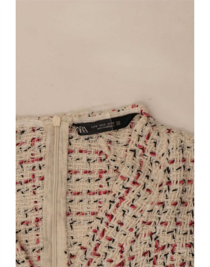 Zara Γυναικείο φόρεμα A-Line UK 8 Small Beige Check